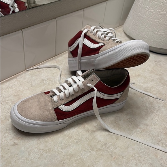 Vans Other - Vans Men's Red and White Sneakers OLD SKOOL Fired Brick